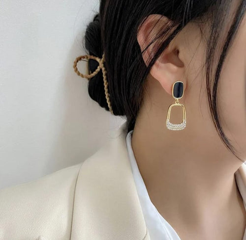 Celestique Korean Earrings For Women Black